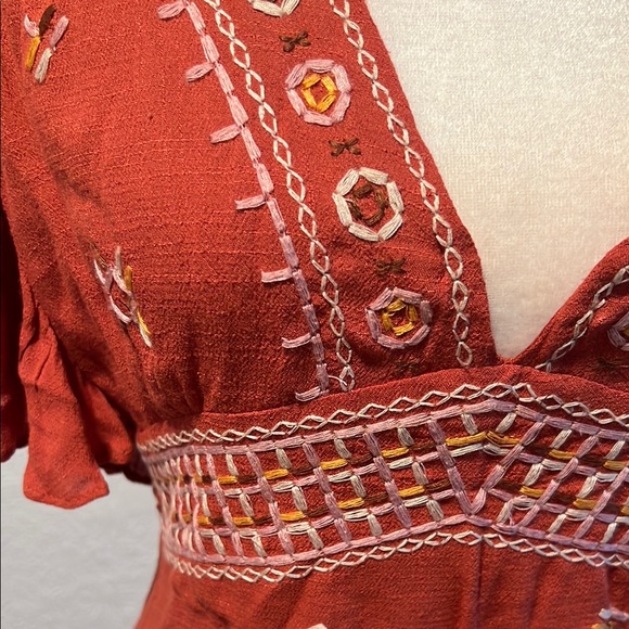 Blue Rain Rust Mini Dress - Picture 3 of 5